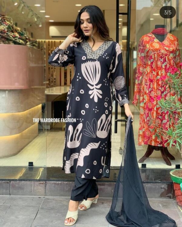 Beautiful Rayon  Fabric Straight kurti Pant With Dupatta